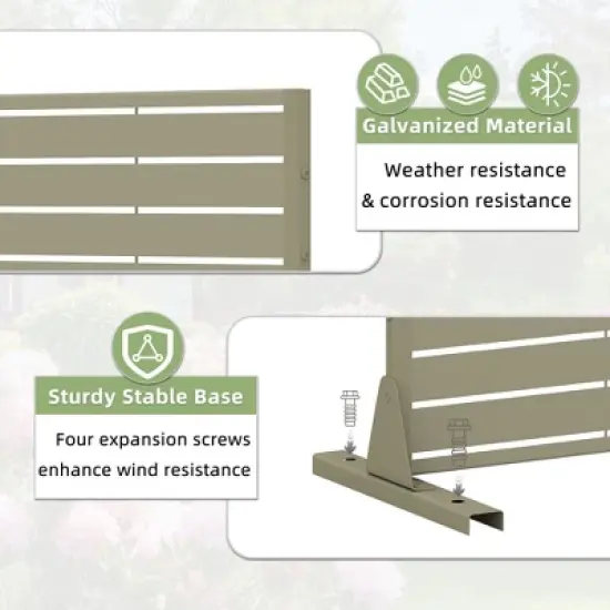 PexFix 72 in. x 47 in. Outdoor Privacy Rectangle Screen Galvanized Steel Panel Divider in Green image {5}