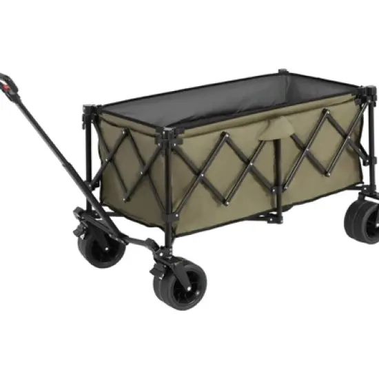 FATMOON Collapsible Wagon 220lbs with Big All-Terrain Wheels 300L Folding Utility Cart for Camping, Beach, Gardening & Shopping image {6}