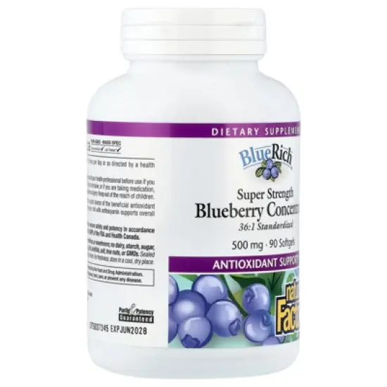 Natural Factors BlueRich&reg;, Super Strength Blueberry Concentrate, 500 mg, 90 Softgels image {3}
