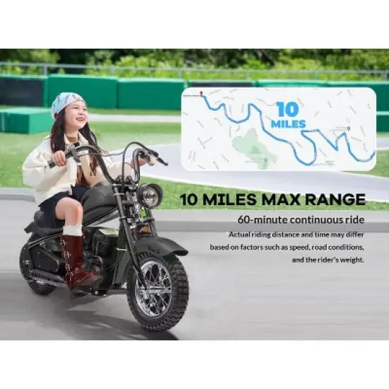 Electric Dirt Bike for Kids: 15MPH, 150lb Max, 24V/300W Motor, 2-Speed, LED Lights, Air Tires image {7}