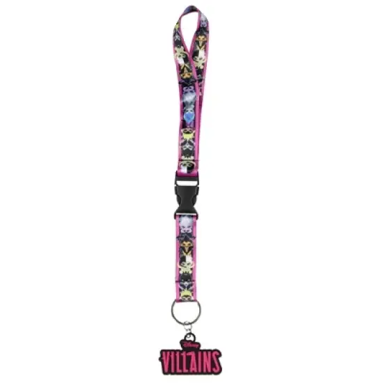 Disney Villains Chibi Print Wrist Strap Lanyard for Keys with 2" Rubber Keychain image {4}