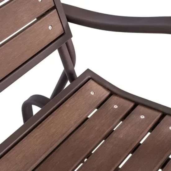 Lifetime Glider Bench, Faux Wood, Brown 60290 image {8}
