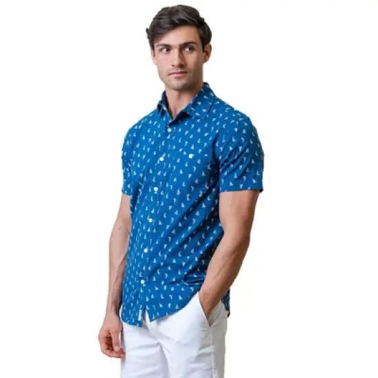 Hope & Henry Mens' Seersucker Short Sleeve Button Down Shirt image {9}