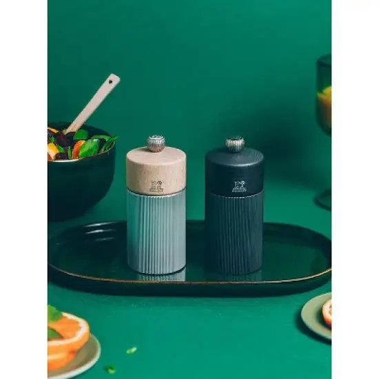 Peugeot | Line Pepper Mill, Aluminum + Beechwood, Natural, 12 cm - 5 in image {2}