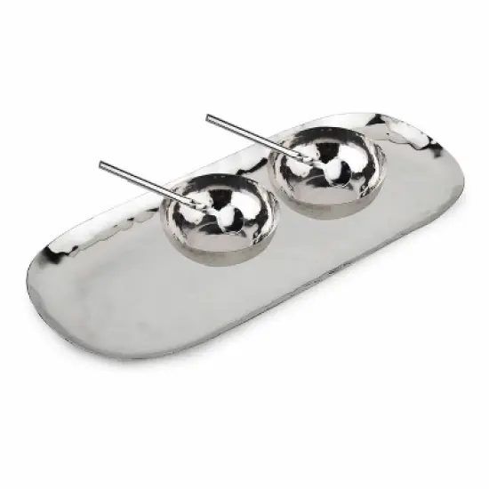 Inox Artisans Polished Hammered Stainless Steel 5 PC Condiment Set image {3}