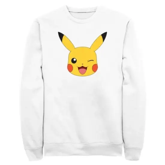 Men's Pokemon Pikachu Wink Face Sweatshirt image {6}