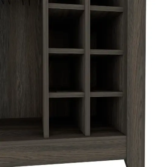 Gulches Carbon Espresso Bar Cabinet: Stylish Storage & Wine Rack image {7}