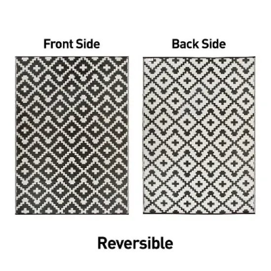 World Rug Gallery Trellis Geometric Reversible Plastic Outdoor Rugs image {10}