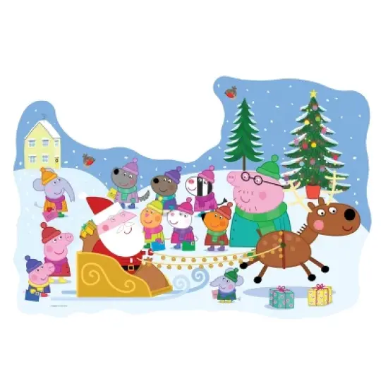 Ravensburger Peppa Pig Christmas Giant Floor Puzzle with Door Hanger 32pc: Creative Cardboard Jigsaw for Kids Holiday image {2}