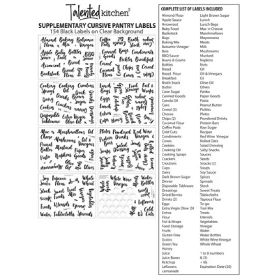 Talented Kitchen 155 Pack Kitchen Pantry Labels for Food Container Organization, Fridge Storage Labels Sticker for Jar and Canisters image {4}