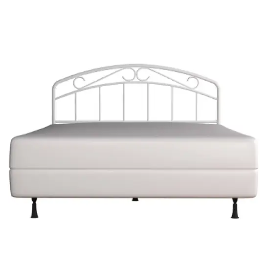 Jolie Metal Arched Scroll Design Headboard and Bed Frame White - Hillsdale Furniture image {1}