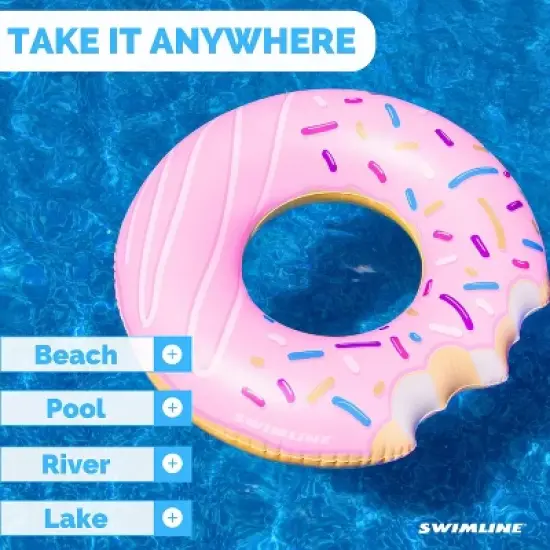 Swimline Donut Inflatable Swimming Pool Ring - 42" - Pink image {3}
