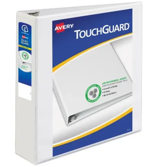 Avery TouchGuard Protection View 3 Ring Binder, Clear View Cover, 2 Inch Slant Rings, 1 White Binder (17194) image {8}