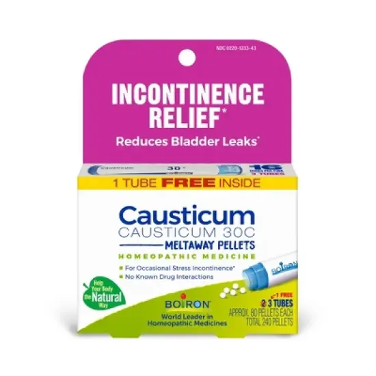 Boiron Causticum 30C 3 MDT Homeopathic Medicine For Incontinence Relief 3 Tubes Box image {2}