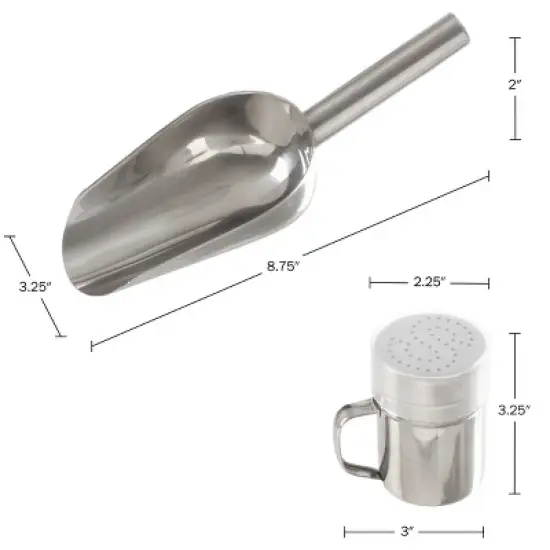 Great Northern Popcorn Scoop and Seasoning Shaker Set &ndash; 2-Piece Stainless-Steel Serving Accessories Kit image {5}
