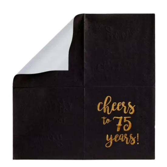 Sparkle and Bash 50 Pack 75 Birthday Party Cocktail Napkins, Cheers to 75 Years (5 x 5 In) image {6}