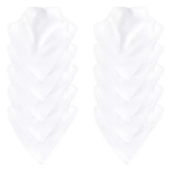 Luvable Friends Baby Cotton Bandana Bibs 10pk, White, One Size image {1}