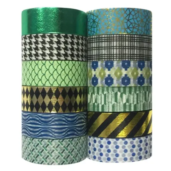 Wrapables Washi Masking Tape Collection, Set of 12 WPSET04 image {9}