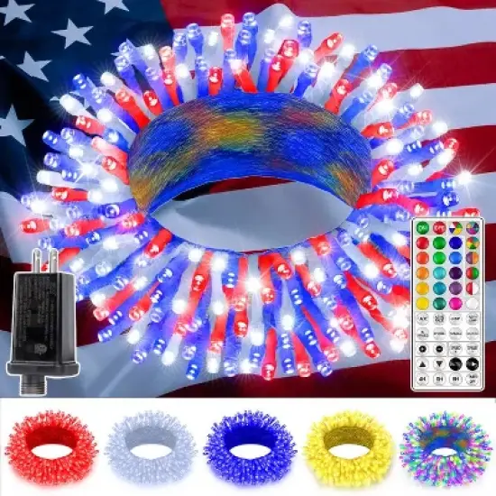 Ollny 100 LED Christmas RGB String Lights (Clear Cable, Connectable, 130 Modes) image {7}