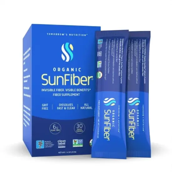 Tomorrow's Nutrition Organic Sunfiber Prebiotic Guar Powder - Stick Packs - 7.4oz/30ct image {7}