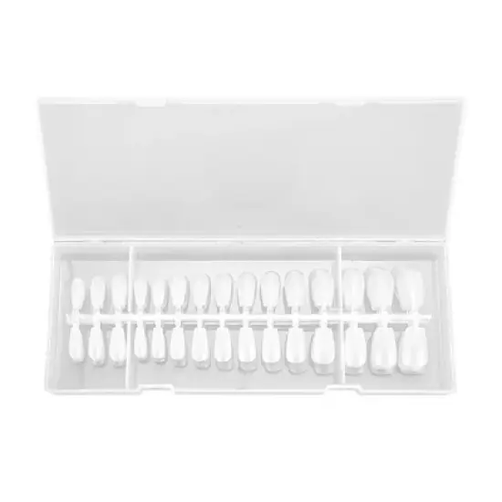 Unique Bargains Women's Short Trapezoid Fake Nails Clear 1 Set image {5}