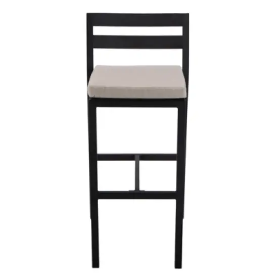 LeisureMod Chelsea Collection Modern Aluminum Outdoor Bar Chair Set of 4 &ndash; Black Patio Seating for Decks, Balconies, Porches, and Outdoor Spaces image {8}