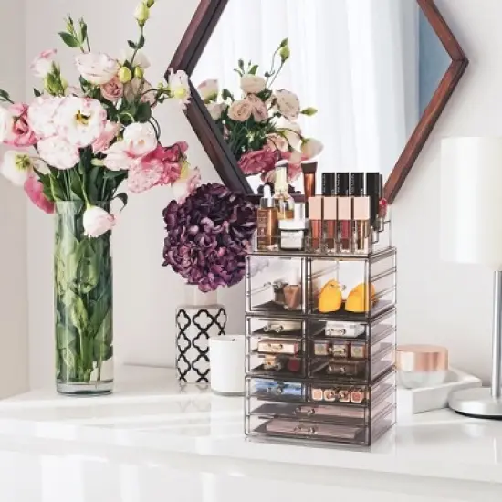 Sorbus X-Large Makeup Organizer Case - 4 Piece Set (12 Drawers) image {2}