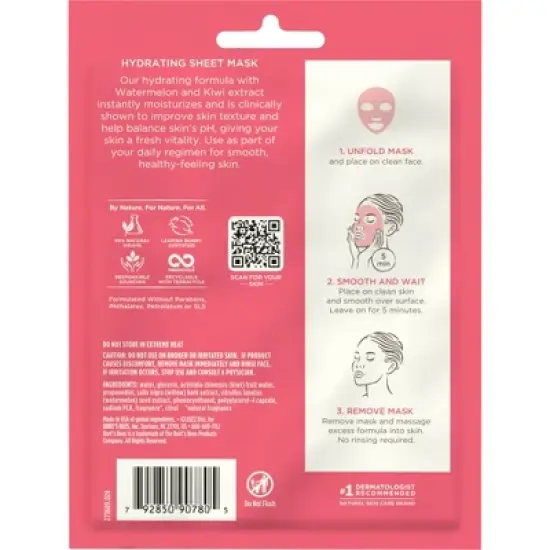 Burt's Bees Hydrating Sheet Mask Watermelon - 1ct image {1}