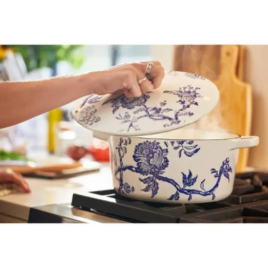 Cuisinart Caskata 5qt Enameled Cast Iron Round Casserole - Floral Landscape image {4}