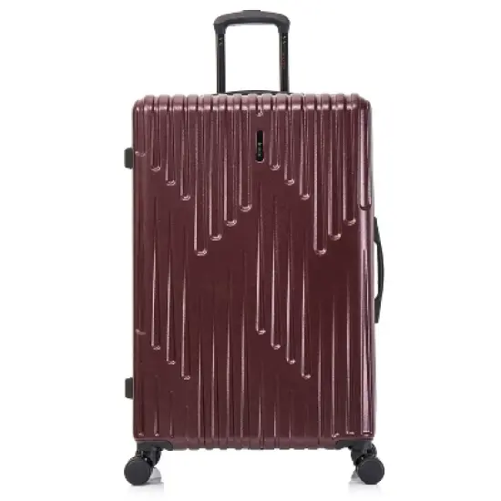 InUSA Drip Lightweight Hardside Large Checked Spinner Suitcase - Wine image {17}