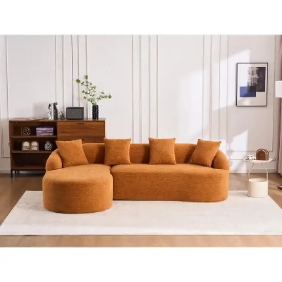 NicBex Couches for Living Room Modern Sectional Couch Chenille Upholstered 3-seater Sofa Couch Combining Chaise Longue image {6}