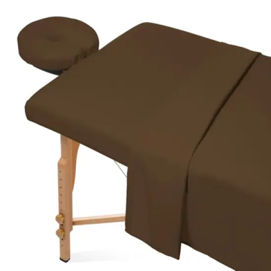 Saloniture 3-Piece Microfiber Massage Table Sheet Set, Includes Flat and Fitted Sheets with Face Cradle Cover image {9}