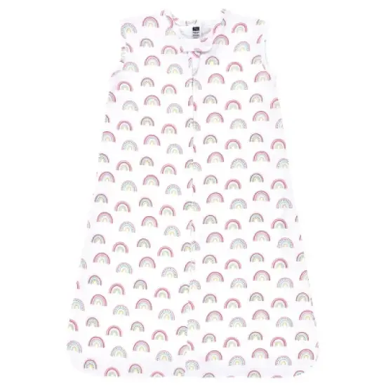Hudson Baby Infant Girl Cotton Sleeveless Wearable Sleeping Bag, Sack, Blanket, Modern Rainbow image {2}