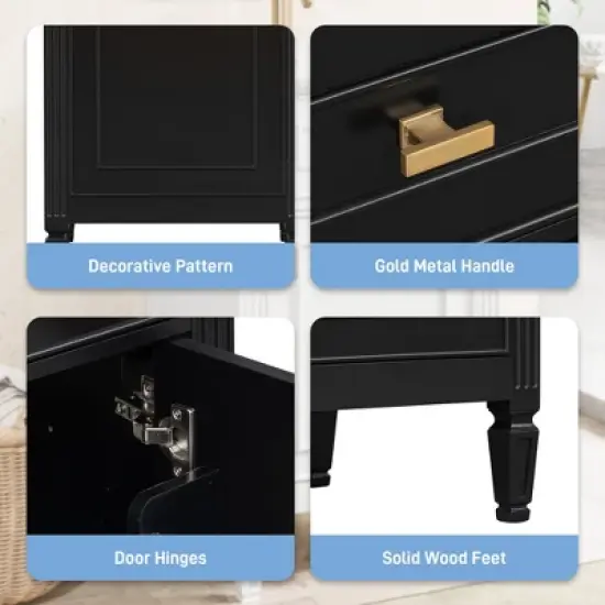 Whisen 20" Bathroom Vanity with Sink & Adjustable Shelf image {5}