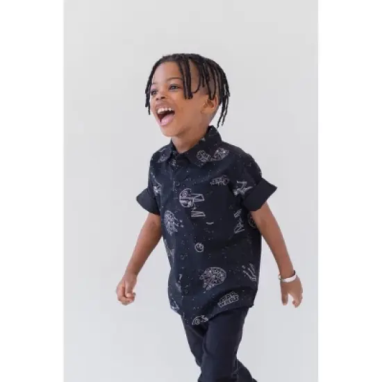 Star Wars Resistance X-Wing TIE Fighter Button Down Shirt Little Kid to Big Kid image {1}