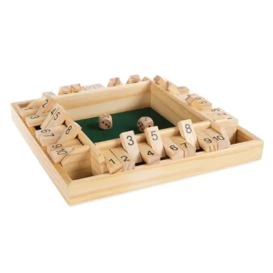 Toy Time Kids' 4-Player Wooden Shut the Box Game Set image {2}