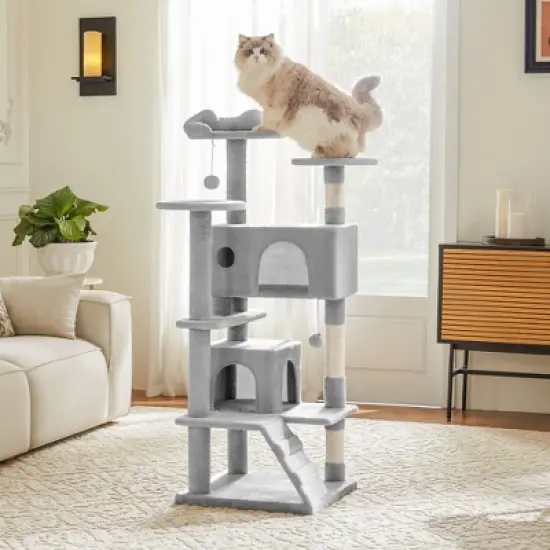 JIONJOY 54-Inch Cat Climbing Tower: Dual Apartments image {8}
