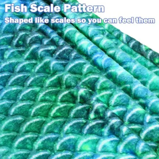 Catalonia Kid Flannel Blanket Mermaid Tail, Super Soft Plush Sleeping Bag Snuggle Blanket for Girl, Cozy Gift for Kid, Girl, Daughter, Granddaughter image {3}