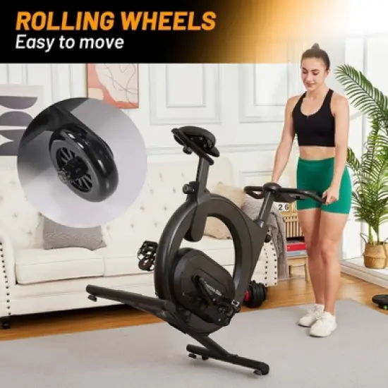 Exercise Bike for Home, Magnetic Resistance Stationary Bikes, Indoor Cycling Bicycle with Adjustable Seat, Fitness Bikes with LED Monitor, Smart image {6}