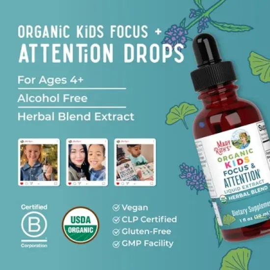 MaryRuth's Kids Focus & Attention Drops, Org, 1 oz image {6}