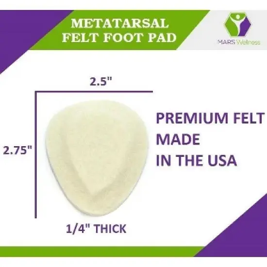 Mars Wellness Metatarsal Felt Foot Pad Skived Cut - 6 Pairs (12 Pieces) image {4}