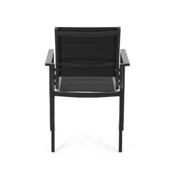 Christopher Knight Home 2pc Wilbur Mesh and Aluminum Outdoor Dining Chairs  Black image {10}