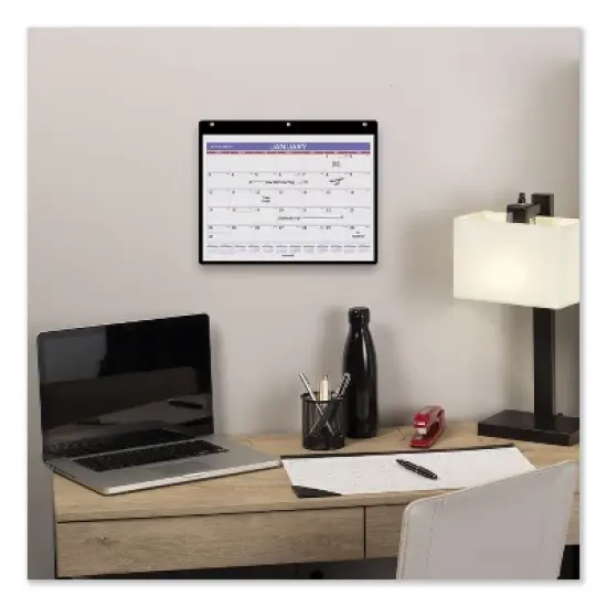 Monthly Desk/Wall Calendar with Plastic Backboard and Bonus Pages, 11 x 8, White/Violet/Red Sheets, 12-Month (Jan-Dec): 2026 image {3}