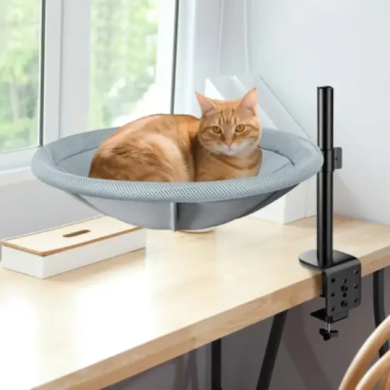 JOEJOY Cat Desk Bed - Cat Hammock, Adjustable Cat Shelf Bed for Indoor Cats, Easy Installation, Modern Cat Furniture for Home and Office image {8}