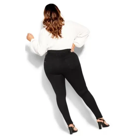 Women's Plus Size Harley Short Skinny Jean - black | CITY CHIC image {1}