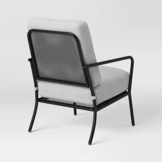 2pc Metal Mesh Outdoor Patio Chairs with Double Cushions, Club Chairs Black - Room Essentials&trade; image {4}