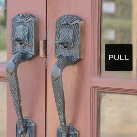 Unique Bargains Acrylic Self-Adhesive Business Push Pull Door Sign 2 Pairs image {3}