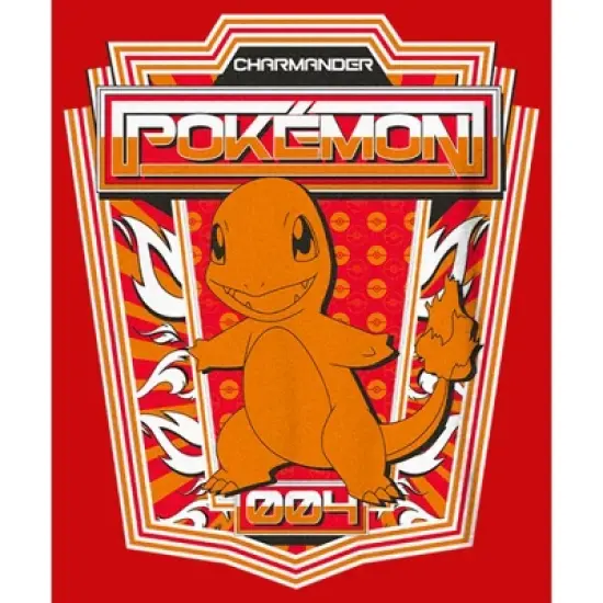 Boy's Pokemon Charmander Metallic Badge T-Shirt image {1}