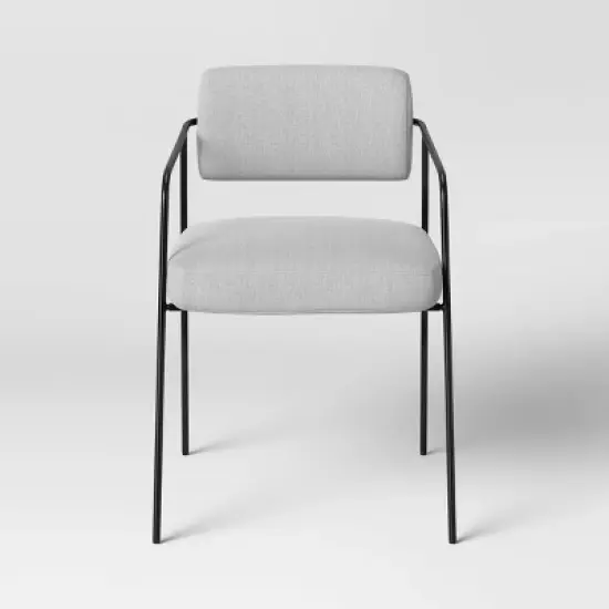 Smyth Metal Frame Upholstered Dining Chair Gray - Threshold&trade; image {2}