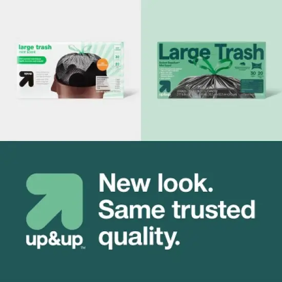 Extra-Strong Rodent Repellent Large Drawstring Trash Bags - Mint Scent - 30gal/20ct - up&up&trade; image {3}